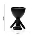 Ver imagem 5 de Vaso Decorativo Bob Robert Plant Perna Cruzada em Poliresina Preto 14,5x11x10 cm - D’Rossi