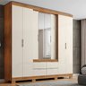 Guarda Roupa Londrina Casal com Espelho 8 Portas 4 Gavetas Rud Rack Cor Cedro Areia - 4