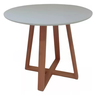 Mesa de Jantar Redonda 80cm Base de Madeira Maciça 4 Lugares - 1