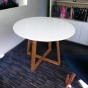 Ver imagem 2 de Mesa de Jantar Redonda 80cm Base de Madeira Maciça 4 Lugares