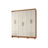 Guarda Roupa Santiago Ii 6 Portas 4 Gavetas Cedro/areia - 1