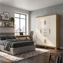 Ver imagem 1 de Guarda Roupa Compacto 6 Portas 3 Gavetas Roupeiro Armário Nature Champanhe