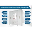 Ver imagem 2 de Guarda Roupa 2 Peças 1 Guarda Roupa + 1 Cômoda Qc127 Branco Santos Andirá