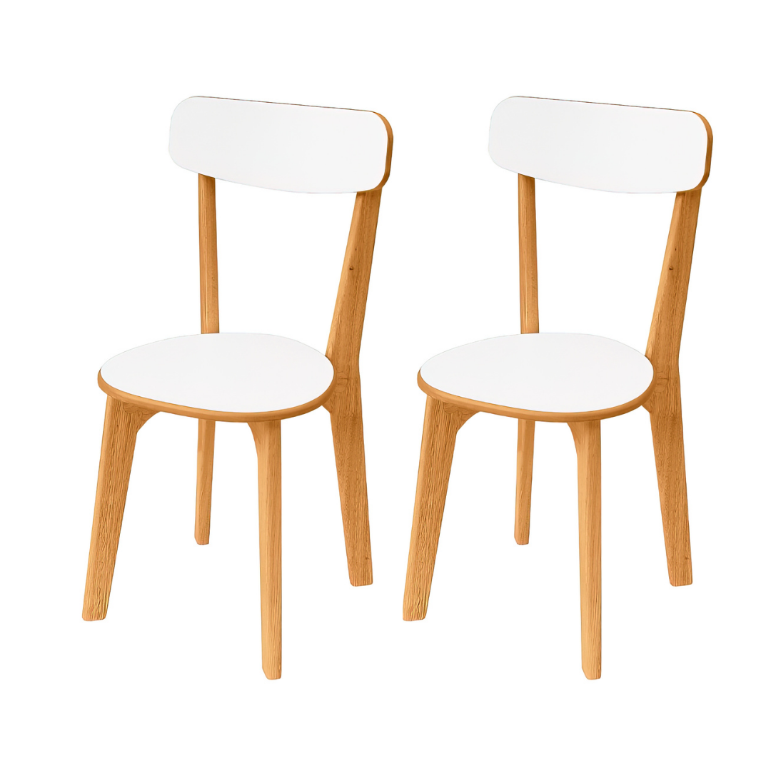 Conjunto 02 Cadeiras de Jantar em Madeira Anjo Cor: Branco - 1