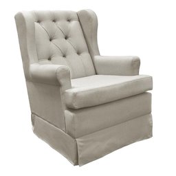 Poltrona de Amamentação Eloisa com Balanço e Puff Suede Bege - Phoenix Baby - 3