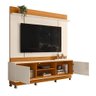Estante Home Theater Siena Cinamomo/off White para Tv até 75” com Rodízios - Madetec - 3