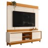 Estante Home Theater Siena Cinamomo/off White para Tv até 75” com Rodízios - Madetec - 1