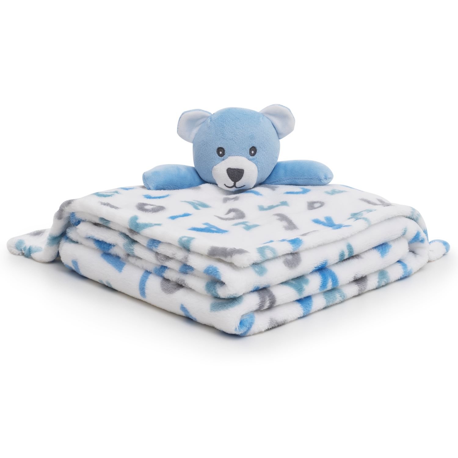 Kit Cobertor e Naninha Manta Bebê Infantil Menino Menina Antialérgico:azul - 2