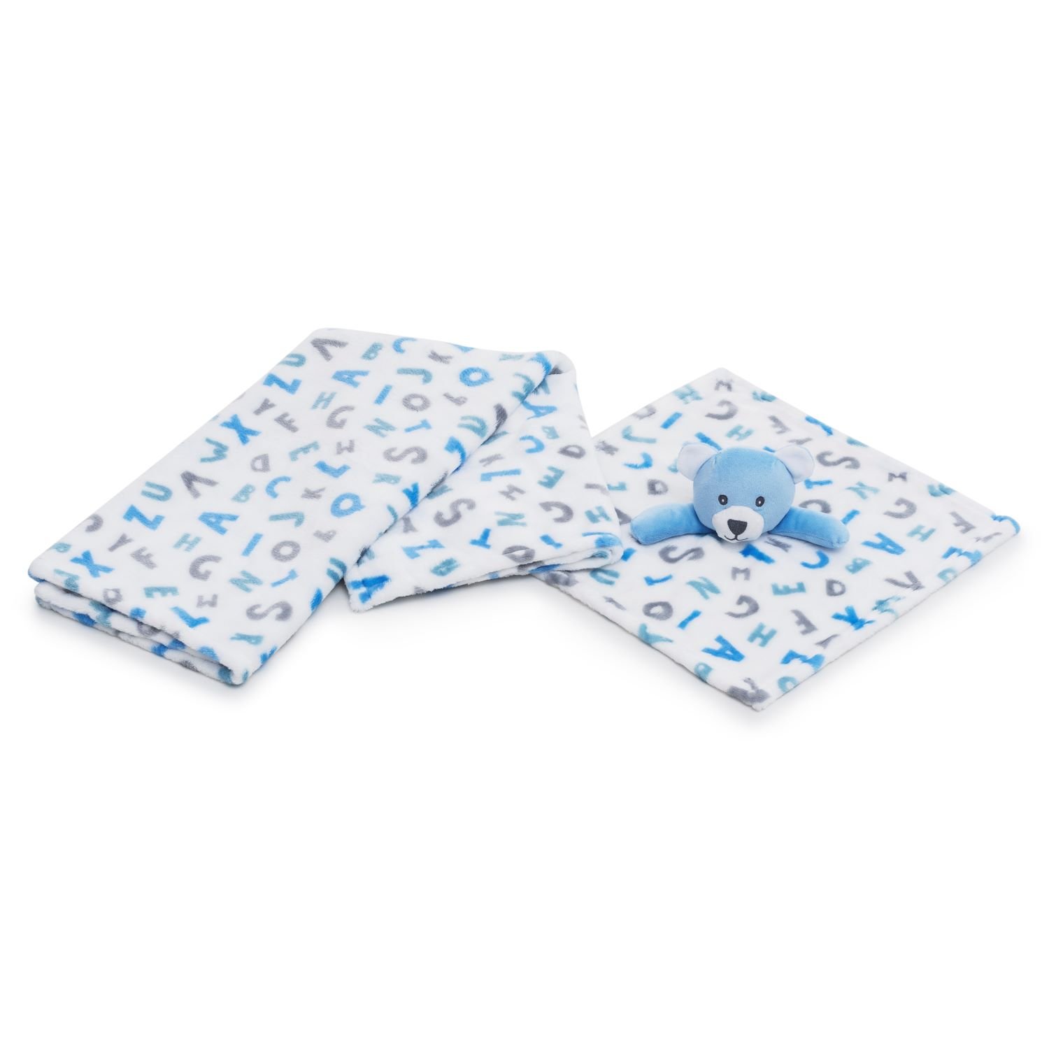 Kit Cobertor e Naninha Manta Bebê Infantil Menino Menina Antialérgico:azul