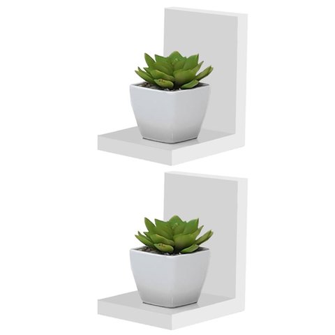 Kit com 2 Mini Prateleiras Buzios 15 X 12cm - Branco