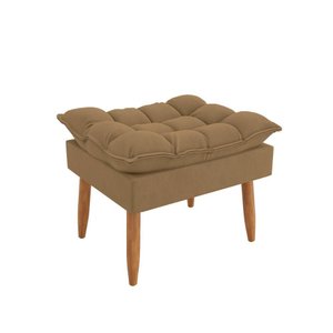 Puff Luxo Sofisticação Decorativa para Sala Sofisticada Premium Cor:capuccino