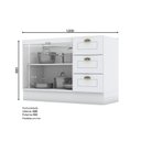Ver imagem 3 de Balcão para Cozinha 3 Gavetas 2 Portas com Tampo Emily Branco/HP/Nature