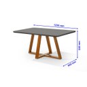 Ver imagem 2 de Mesa de Jantar Bela Tampo Vidro/MDF Grafite Pés Madeira Luxo