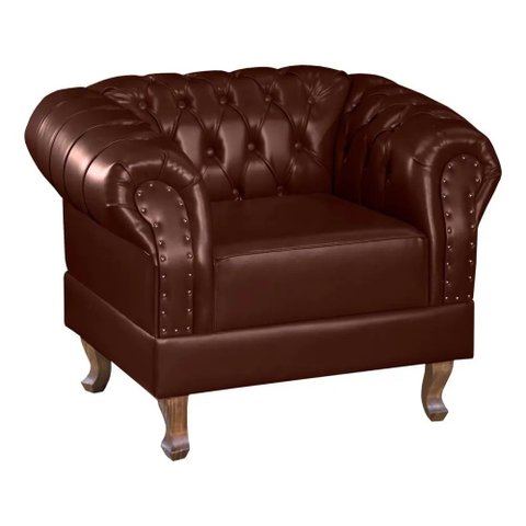 Poltrona Duque Chest Courano Marrom Café