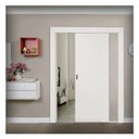 Ver imagem 1 de Kit Porta de Correr Madeira Lisa 210x80x3,5cm Laca Moldufama Branco