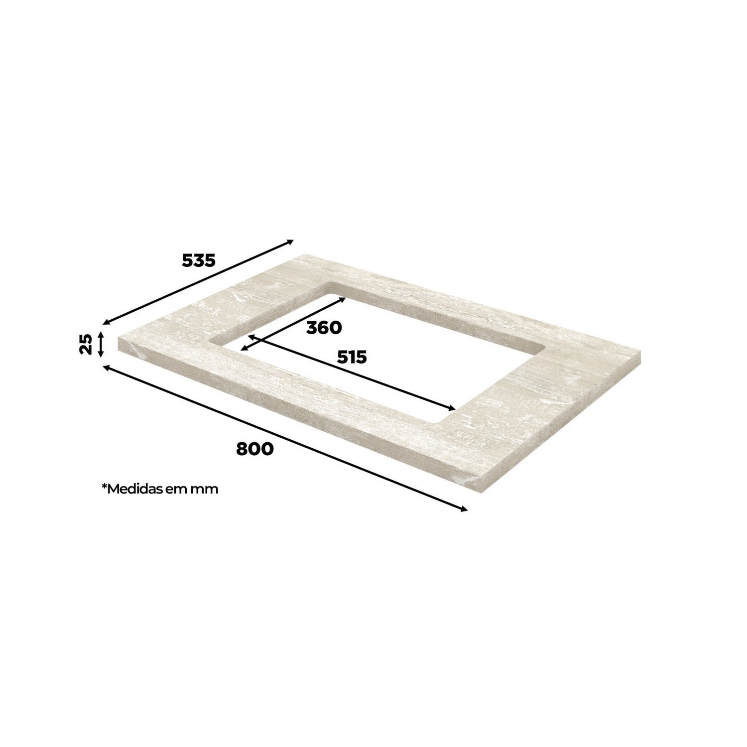 Balcão para Cozinha 2 Portas 80cm com Tampo Para Cooktop Emily - 3