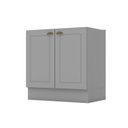 Ver imagem 1 de Balcão para Cozinha 2 Portas 80cm com Tampo para Cooktop Emily Cinza/Calcare
