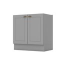 Ver imagem 1 de Balcão para Cozinha 2 Portas 80cm com Tampo para Cooktop Emily Cinza/Calcare