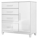 Ver imagem 4 de Guarda Roupa Casal Panamá com Cômoda Vênus com Pés e Armário Multiuso New Íris Branco Brilho– Moval