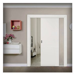 Kit Porta de Correr Madeira Lisa 210x80x3,5cm Laca Moldufama