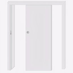 Kit Porta de Correr Madeira Lisa 210x80x3,5cm Laca Moldufama - 2