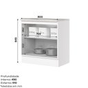 Ver imagem 4 de Balcão para Cozinha 2 Portas 80cm com Tampo para Cooktop Emily Branco/HP/Calcare