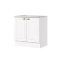Ver imagem 2 de Balcão para Cozinha 2 Portas 80cm com Tampo para Cooktop Emily Branco/HP/Calcare