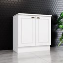 Ver imagem 1 de Balcão para Cozinha 2 Portas 80cm com Tampo para Cooktop Emily Branco/HP/Calcare