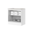 Ver imagem 3 de Balcão para Cozinha 2 Portas 80cm com Tampo para Cooktop Emily Branco/HP/Calcare
