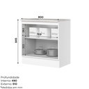 Ver imagem 4 de Balcão para Cozinha 2 Portas 80cm com Tampo para Cooktop Emily Branco/HP/Calcare