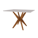 Ver imagem 1 de Mesa de Jantar Donna 4 Lugares em Madeira Maciça Mel/Off White - Nesher