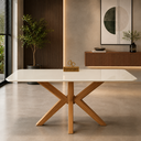Ver imagem 2 de Mesa de Jantar Donna 4 Lugares em Madeira Maciça Mel/Off White - Nesher