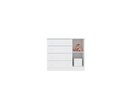 Ver imagem 2 de Comoda Infantil Sapateira 1 Porta 4 Gavetas Branco/Branco- FdECOR