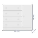 Ver imagem 4 de Comoda Infantil Sapateira 1 Porta 4 Gavetas Branco/Branco- FdECOR