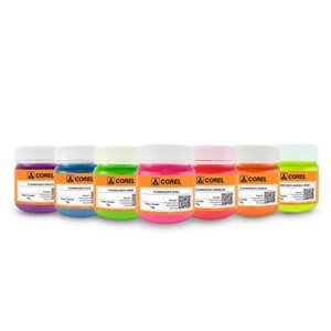 Kit com 7 Cores Pó Fluorescente
