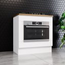 Ver imagem 1 de Balcão de Cozinha para Forno de Embutir com Tampo Emily Espresso Móveis Branco/Nature