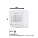 Ver imagem 2 de Balcão de Cozinha para Forno de Embutir com Tampo Emily Espresso Móveis Branco/Nature