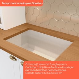 Balcão de Cozinha para Forno de Embutir com Tampo Emily Espresso Móveis - 6