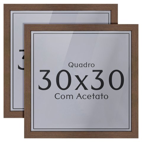 Kit 2 Unidades Moldura 30x30 Quadro com Acetato