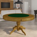 Ver imagem 1 de Mesa de Jogos Carteado 6 Lugares Bellagio com Gavetas e Tampo Reversível Base Estrela com Tecido Mel