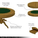 Ver imagem 3 de Mesa de Jogos Carteado 6 Lugares Bellagio com Gavetas e Tampo Reversível Base Estrela com Tecido Mel