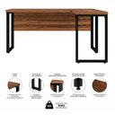 Ver imagem 6 de Mesa em L (Mesa 1,70m + Mesa Auxiliar) s/ Gavetas Workstart Nogal Sevilha/Preto 24478