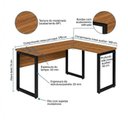 Ver imagem 5 de Mesa em L (Mesa 1,70m + Mesa Auxiliar) s/ Gavetas Workstart Nogal Sevilha/Preto 24478