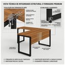Ver imagem 4 de Mesa em L (Mesa 1,70m + Mesa Auxiliar) s/ Gavetas Workstart Nogal Sevilha/Preto 24478