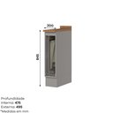 Ver imagem 3 de Balcão para Cozinha 20cm Porta Toalha com Tampo Emily Cinza/Nature