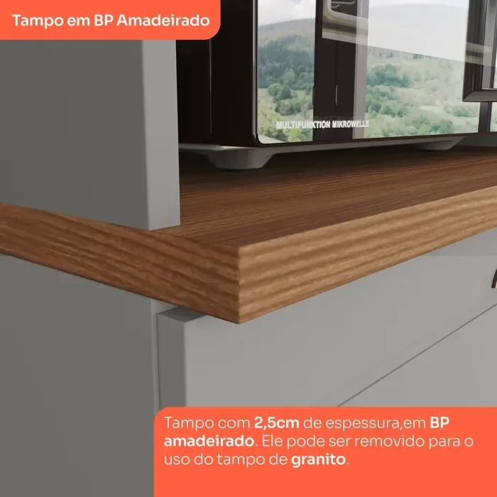 Balcão para Cozinha 20cm Porta Toalha com Tampo Emily - 5