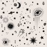 Papel de Parede Temático Astrologia Fundo Bege - 3,00x0,50m - 1