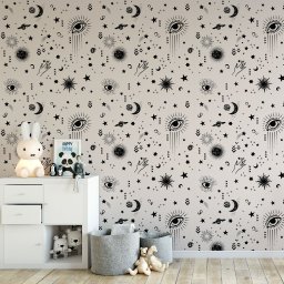 Papel de Parede Temático Astrologia Fundo Bege - 3,00x0,50m - 2