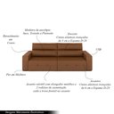 Ver imagem 4 de Sofá Retrátil 4 Lugares 264cm Nero Usb Couro Caramelo Manchado G52 - Gran Belo