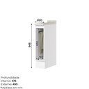 Ver imagem 3 de Balcão para Cozinha 20cm Porta Toalha com Tampo Emily Branco/HP/Calcare